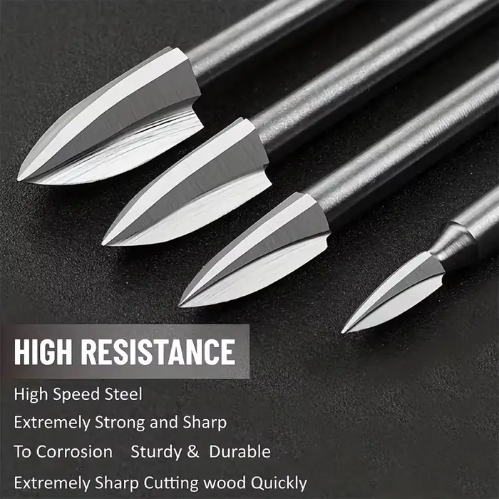 Ensemble de 5 outils de sculpture sur bois - parfaits pour les outils rotatifs
