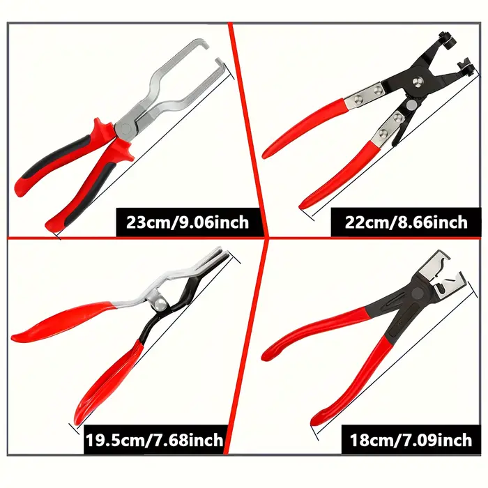 Pince à collier de serrage professionnelle - Kit d'outils de déconnexion et de démontage de conduite de carburant pour la réparation automobile