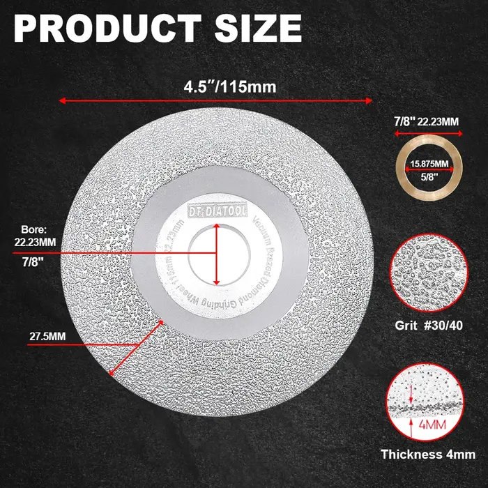 Disque de meulage DT-DIATOOL de diamant sec ou support meule