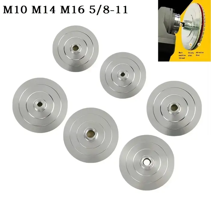 Tampon de polissage diamant 3/4 pouces, support de Base en aluminium, tige de connecteur filetée M14