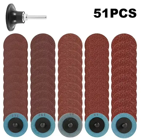 Jeu de meuleuse pneumatique à 90 degrés, disques abrasifs de 2 "avec tige de 1/4" pour meuleuse de S