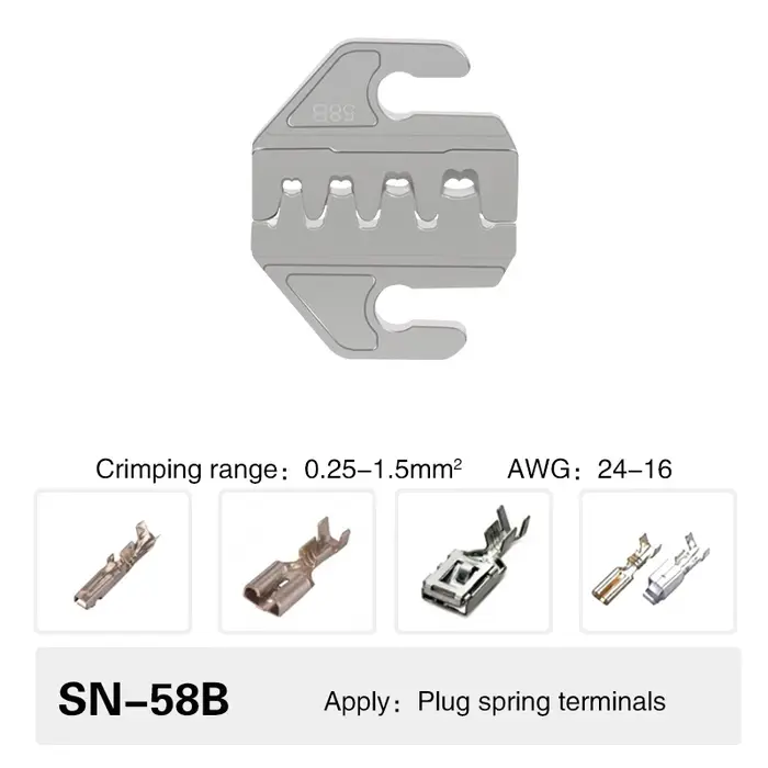 Jeu de pinces à sertir, mâchoires à fente de 4mm, SN-48BS/58B/02C/2546B/2549 /06/X6/06WF/03H, utilis