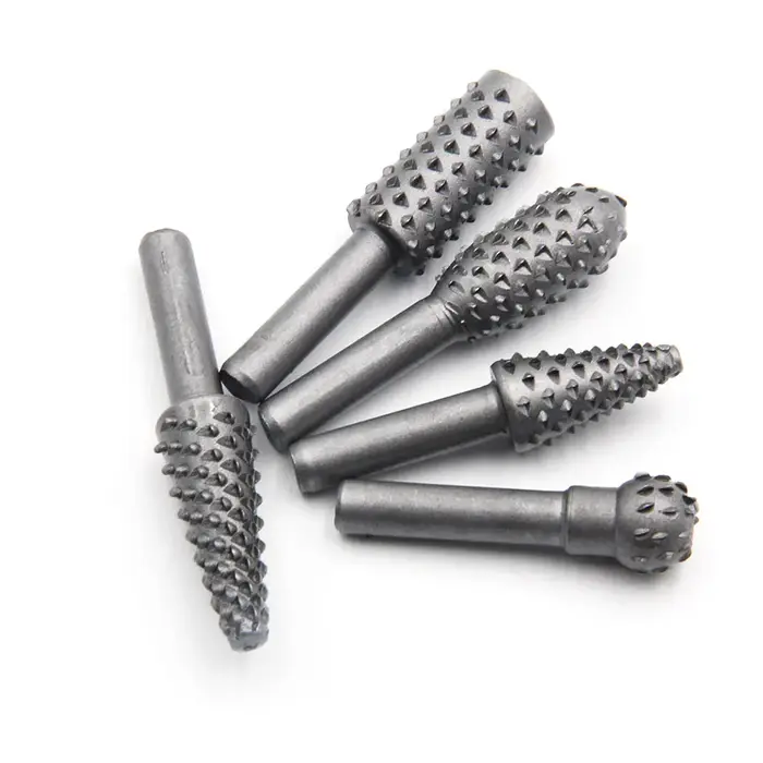 5pc argent travail du bois loup dent bâton fichier rotatif bricolage outil de meulage accessoires ensemble électrique