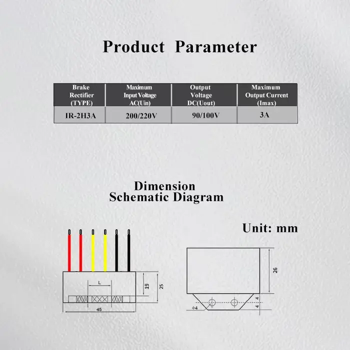 Redresseur de frein de maintien du moteur IR-2H3A (AC200/220V
