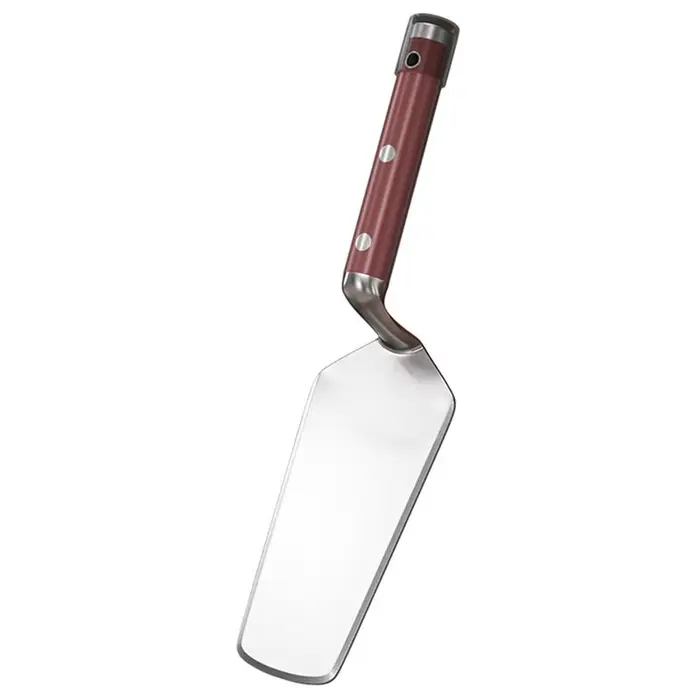 BSEVB - Truelle de maçonnerie robuste en acier inoxydable à double tranchant, manche courbé monobloc