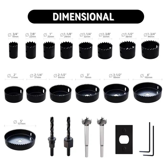 Kit de coupe de scie cloche 22 pièces/ensemble