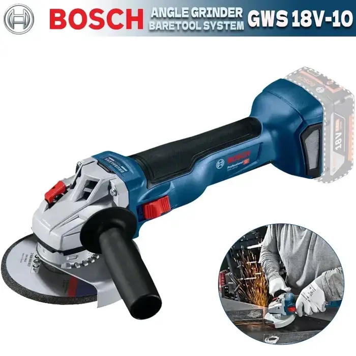 BOSwivel GWS 18V-10 Meuleuse d'angle sans fil Outil nu 18V 125mm Polisseuse Portable Calcul de coupe Machine de travail