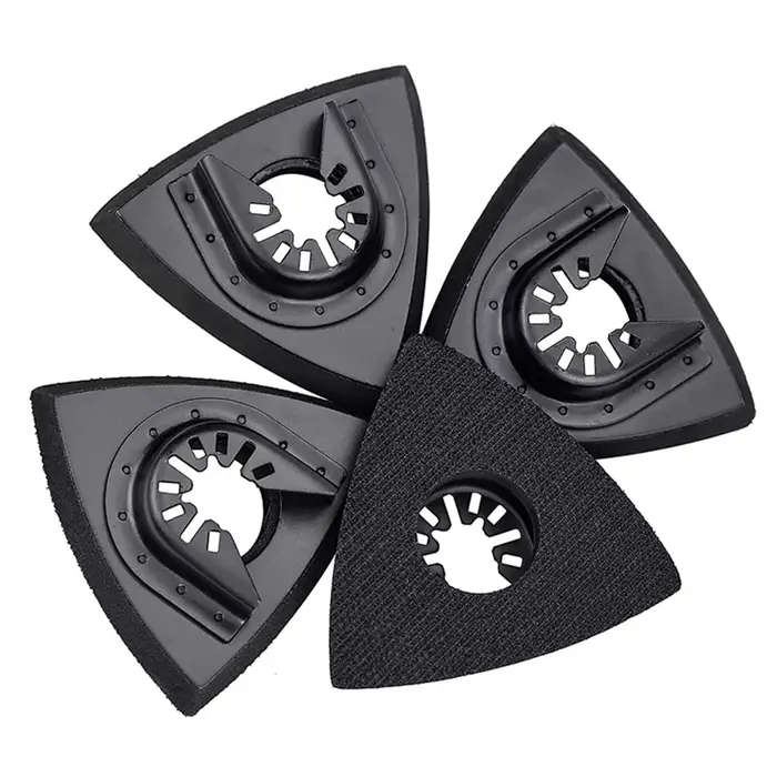 4 tampons de ponçage triangulaires 80 mm à fixation auto-agrippante