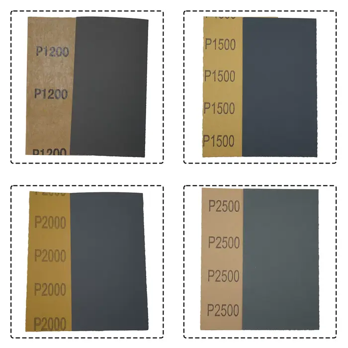 18 pièces/ensemble papier de verre 400 600 800 1000 1200 1500 2000 2500 3000