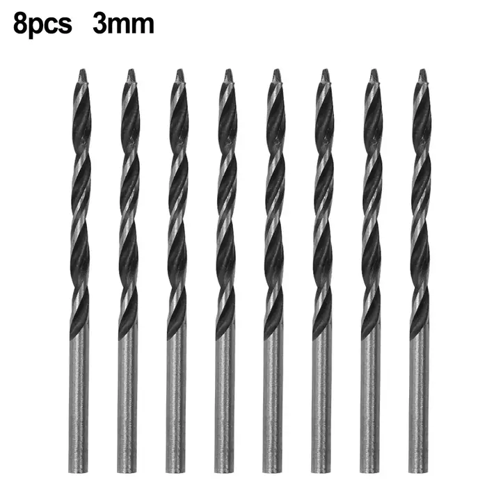 8 pièces forets 3mm tête 58mm longueur foret en spirale HCS pour bois artificiel perçage