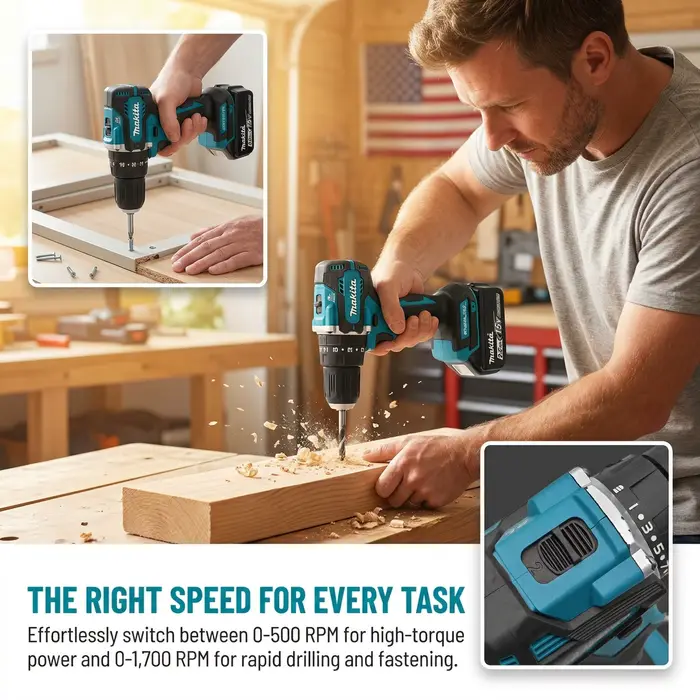 Perceuse-visseuse sans fil Makita DDF487 18V 2026 pour équipe de décoration