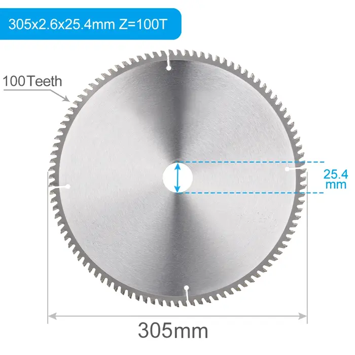 Lame de scie circulaire en carbure CMCP 1 pièce pour la coupe de l'aluminium 115/165/185/190/235/255/260/305/355 mm
