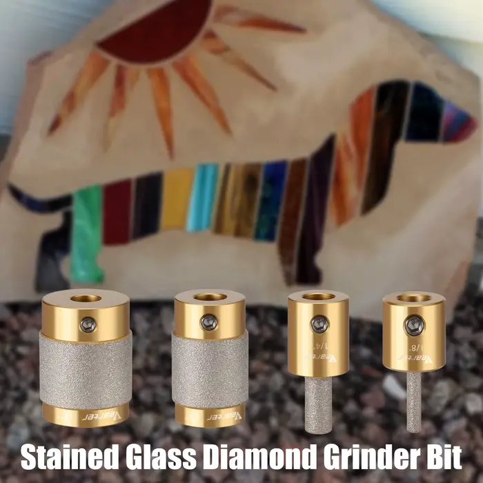 Lot de 4 embouts de meulage diamantés pour vitraux
