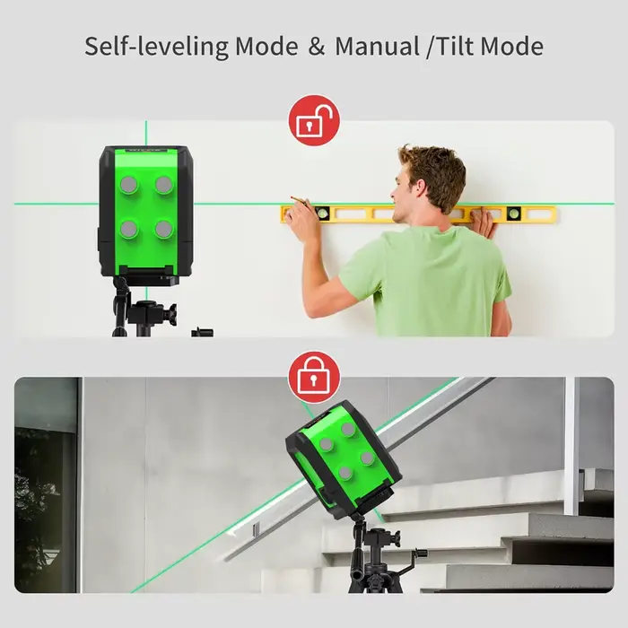 HILDA niveau Laser Instrument Laser vert à 2 lignes avec niveau mural magnétique Portable Support provincial Instrument Laser croisé