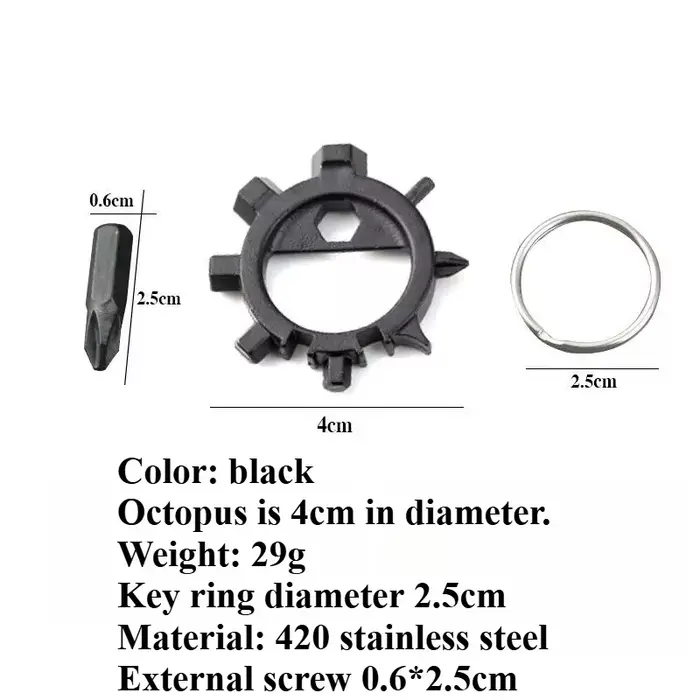 Outil multifonctionnel portable, outil de réparation de vélo Octopus 12 fonctions