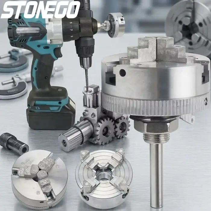Mandrin de perceuse électrique robuste auto-centrant à 3 ou 4 mors