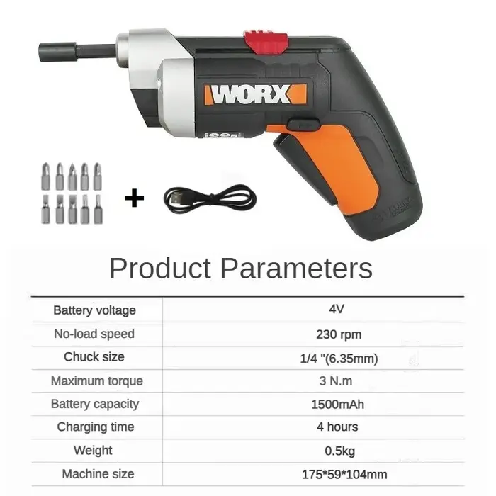 Worx WX252.2 4V Mini jeu de tournevis électriques intelligent évolutif sans fil jeu