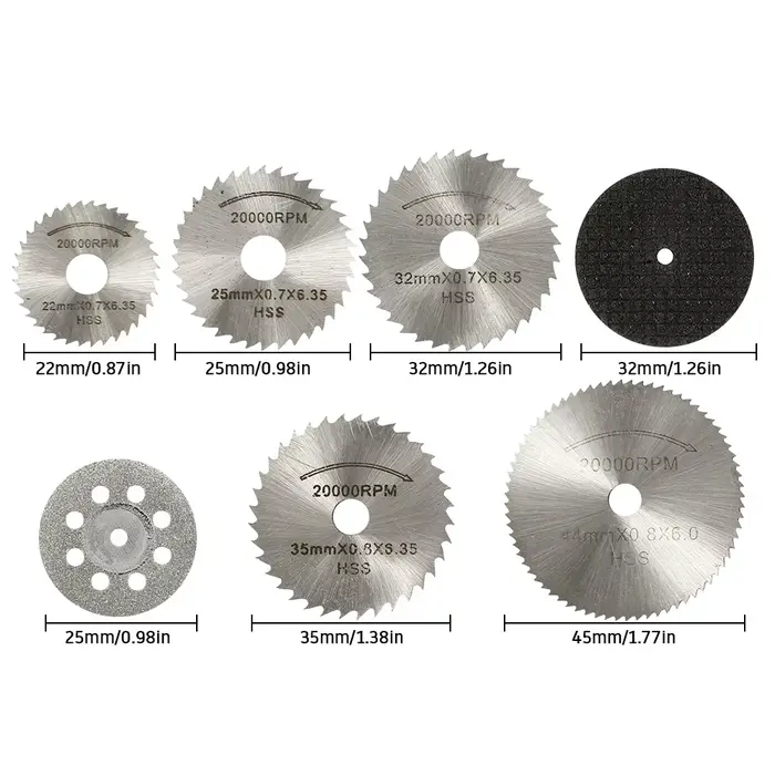 Jeu de Mini lames de scie circulaire, meule de ponçage, disque de coupe pour accessoires Dremel, out
