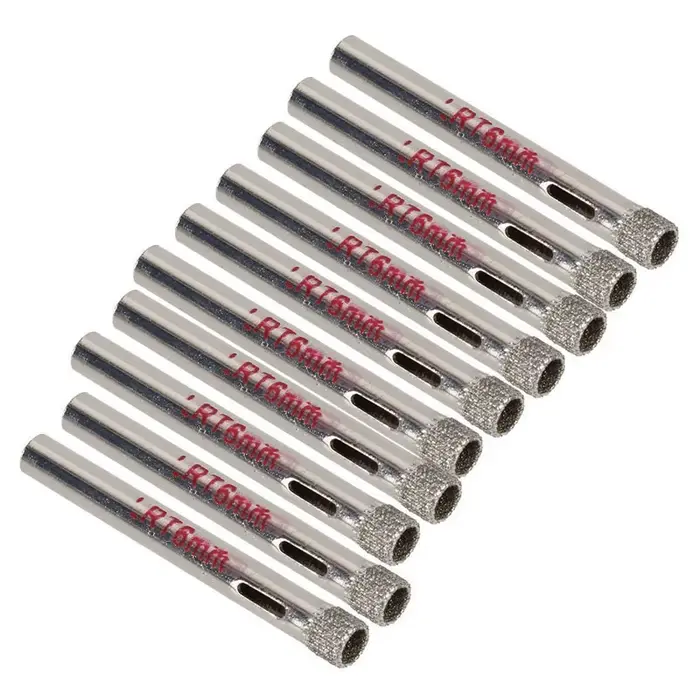 Lot de 10 forets diamantés 6/8 mm pour carrelage, outils de maçonnerie, forets diamantés pour verre,