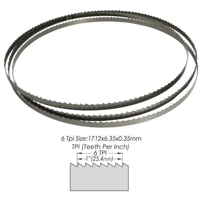 TASP 2 lames de scie à ruban 1712 mm 1712x6.35x0.35mm 6 TPI pour scies
