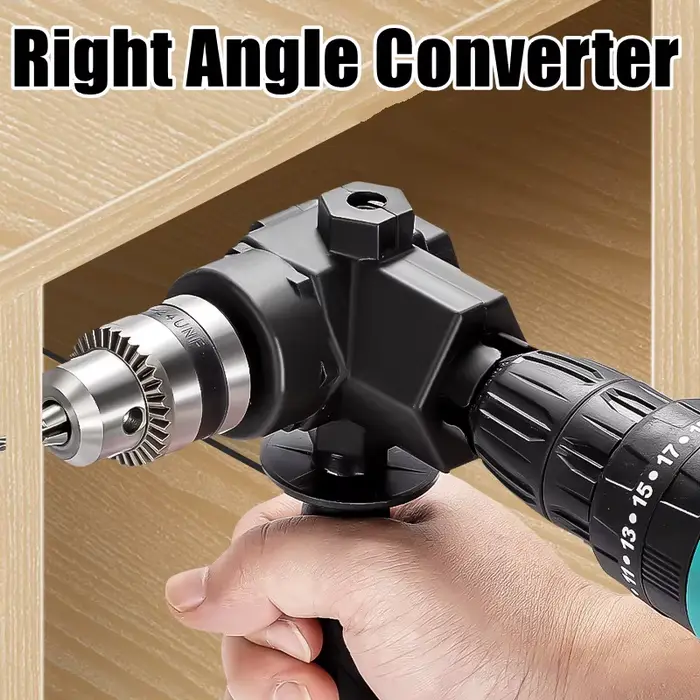 90 ° Adaptateur de perceuse à percussion d'angle de mandrin à trois mâchoires