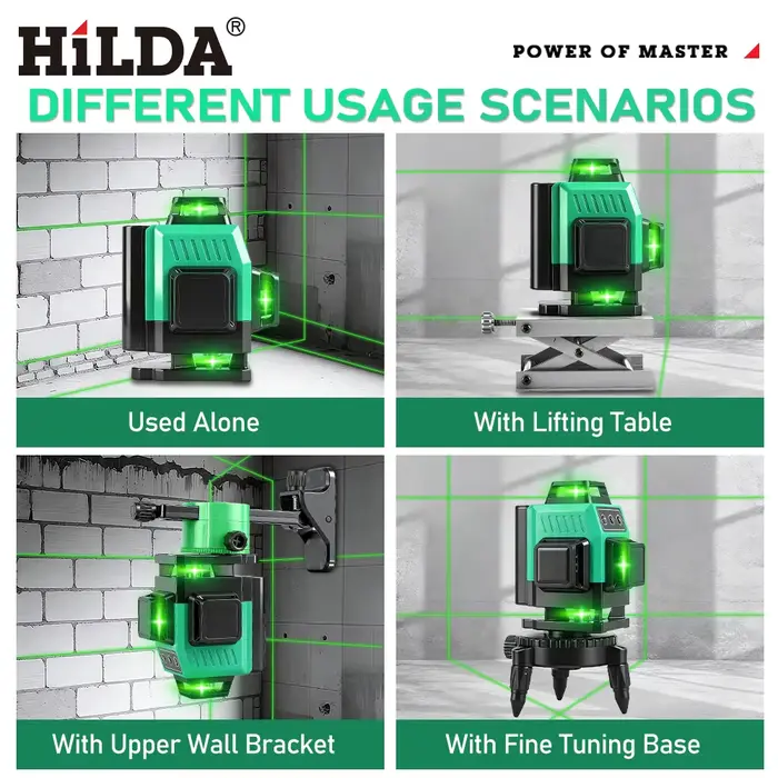 HILDA 16/12 lignes niveau laser ligne verte SelfLeveling 360 horizontal et vertical super puissant f