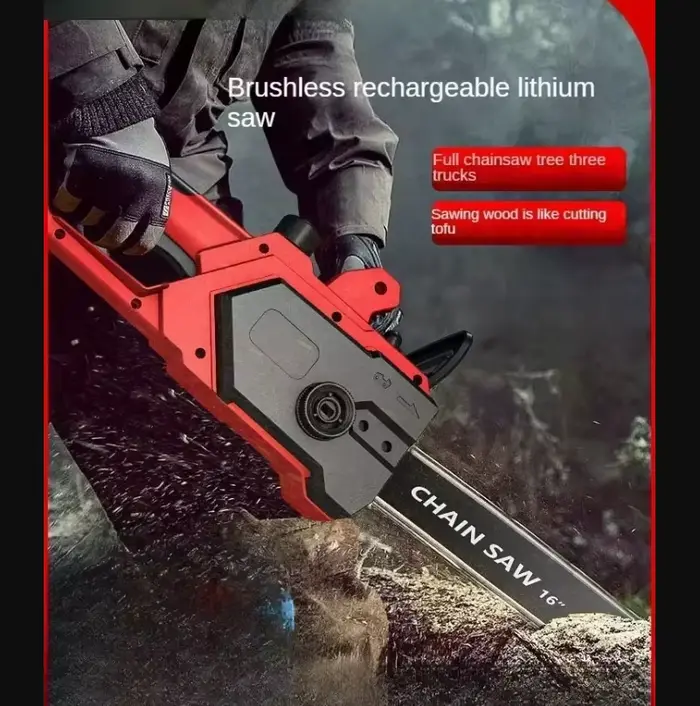 Tronçonneuse électrique professionnelle avec batterie lithium-ion puissante et conception portable EF