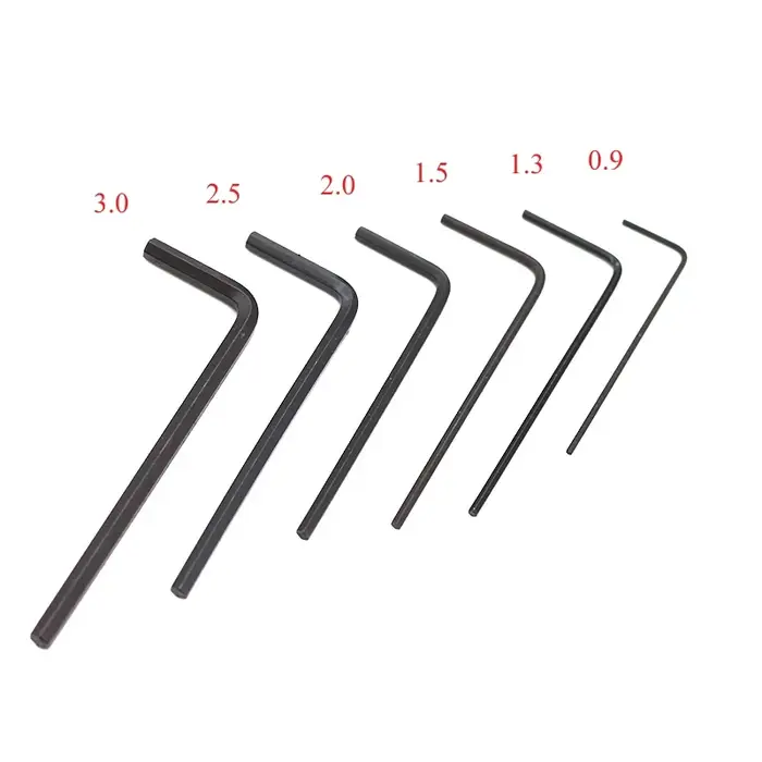 Clé hexagonale 1 pièces clé hexagonale en forme de L clé Allen 0.9mm 1.5mm 2mm 2.5mm 3mm 4mm 5mm 6mm