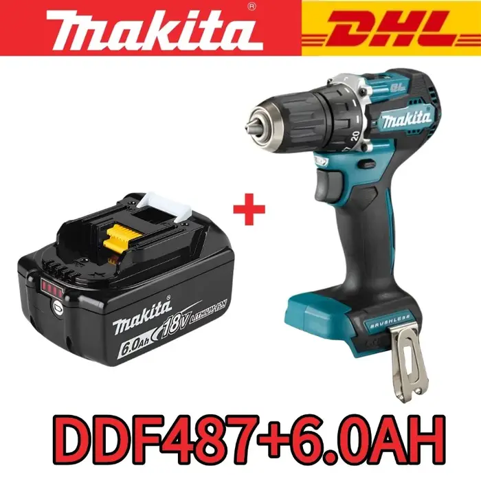 Perceuse-visseuse à percussion sans balais 18V Makita DDF487