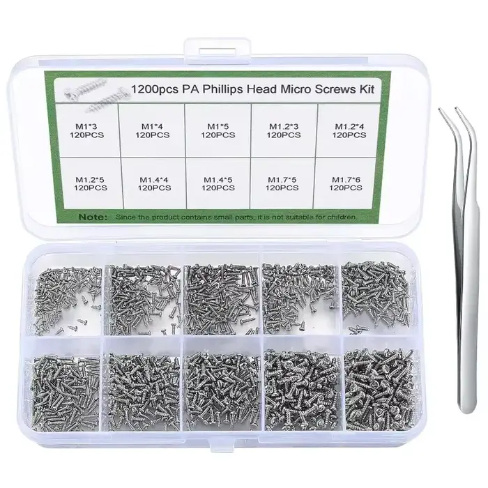 1200 pièces Mini kit de vis électroniques autotaraudeuses bricolage lunettes de soleil montre répara