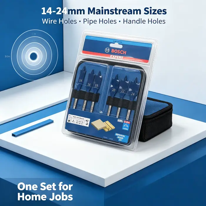 Bosch EXPERT Forets à bois 6 pièces 14/16/18/20/22/24mm Kit d'outils de perçage de trous filetés à alimentation automatique 2608900332