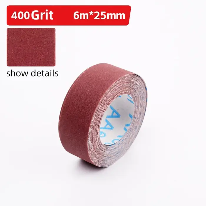 Rouleau de papier de verre de 6M (grain 80/150/320) – Feuilles abrasives en tissu émeri pour ponceuse à tambour