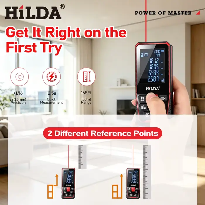 HILDA Laser Distance 50M/100M/120M Télémètre Profesional Mètre