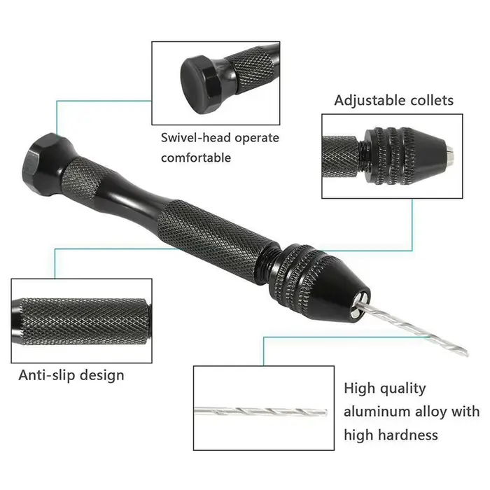 Mini perceuse manuelle avec 30 micro-embouts