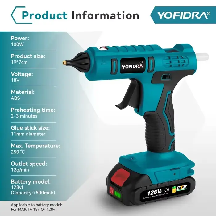 Yofidra 100W 260 ° Pistolet à colle chaude haute température pour bricolage outil de réparation de