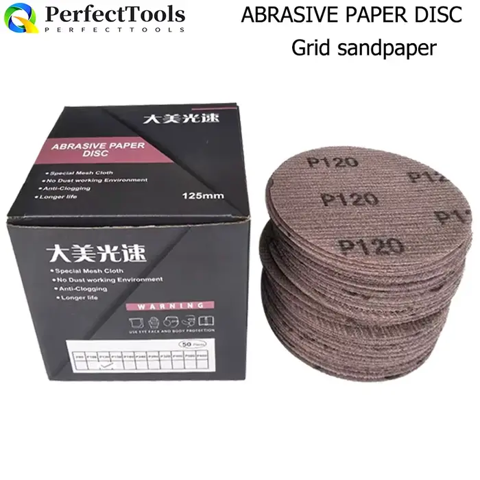 50 pièces 5/6 pouces 125/150MM disques abrasifs en maille crochet et boucle abrasif sans poussière A