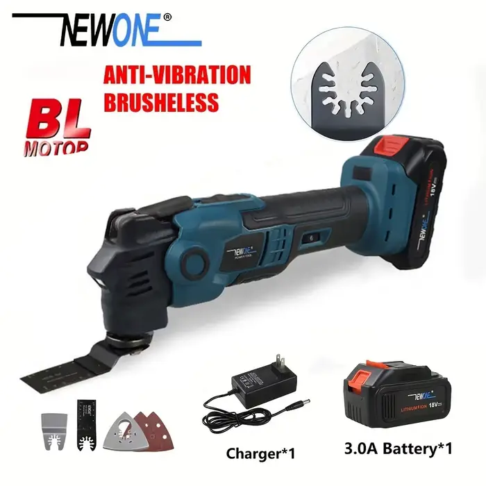 NEWONE-Outil multifonction oscillant anti-vibration sans balais et sans fil, machine électrique de r