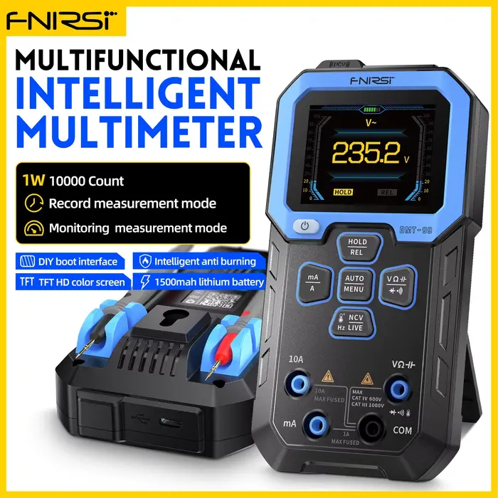 FNIRSI DMT-99 Numérique DMM 9999 Comptes Intelligent Professionnel Testeur 1000V 10A True RMS Auto R