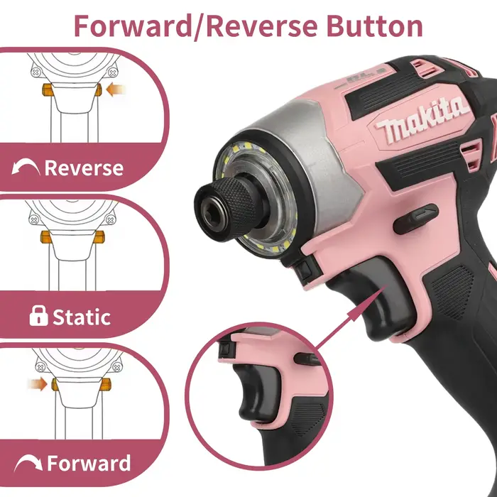 Makita 18V DTD173 Noir Rose Perceuse sans balais Outil électrique pour l'amélioration de l'habitat et le bricolage 180