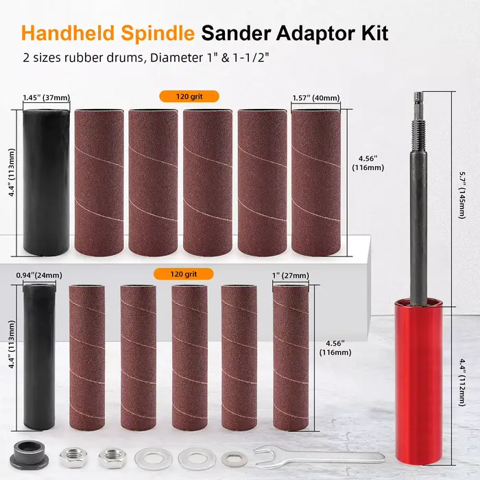 Kit de ponçage à tambour pour perceuse électrique, connecteur de ponçage, outil abrasif pour le poli
