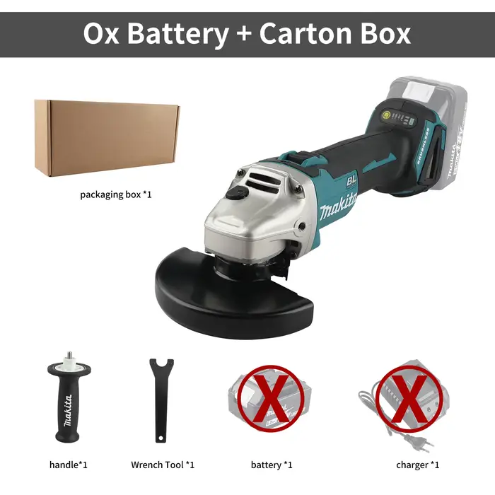 Meuleuse d'angle sans fil Makita DGA404 18V 125mm 8500 tr/min avec poignée anti-vibration, outil de