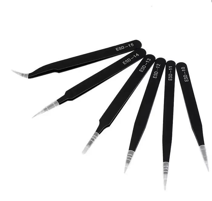 Pincettes antistatiques en acier inoxydable
