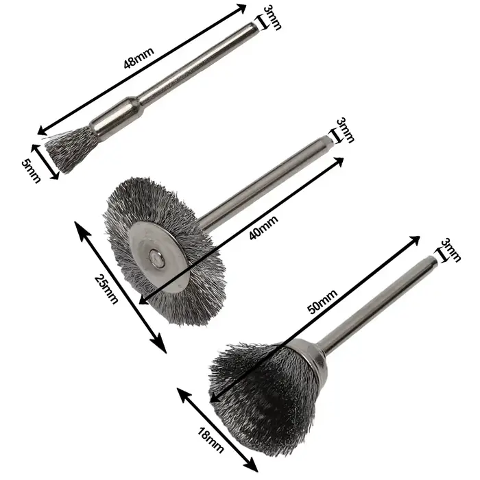 Brosses métalliques en acier pour perceuse