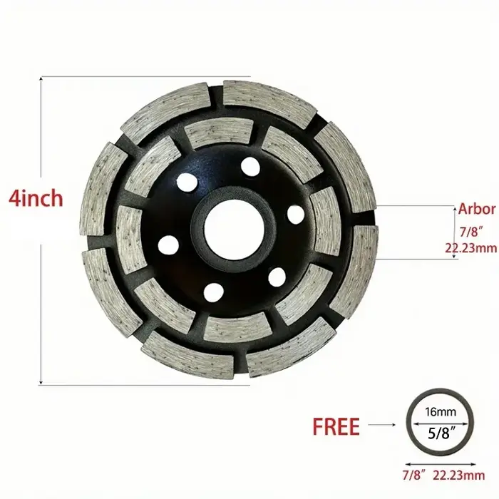 Meules diamantées turbo de 100/125 mm pour béton