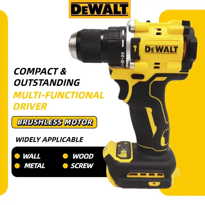 Perceuse sans fil DEWALT DCD805 Brushless 20V : Visseuse à percussion multifonction compacte (outil seul)