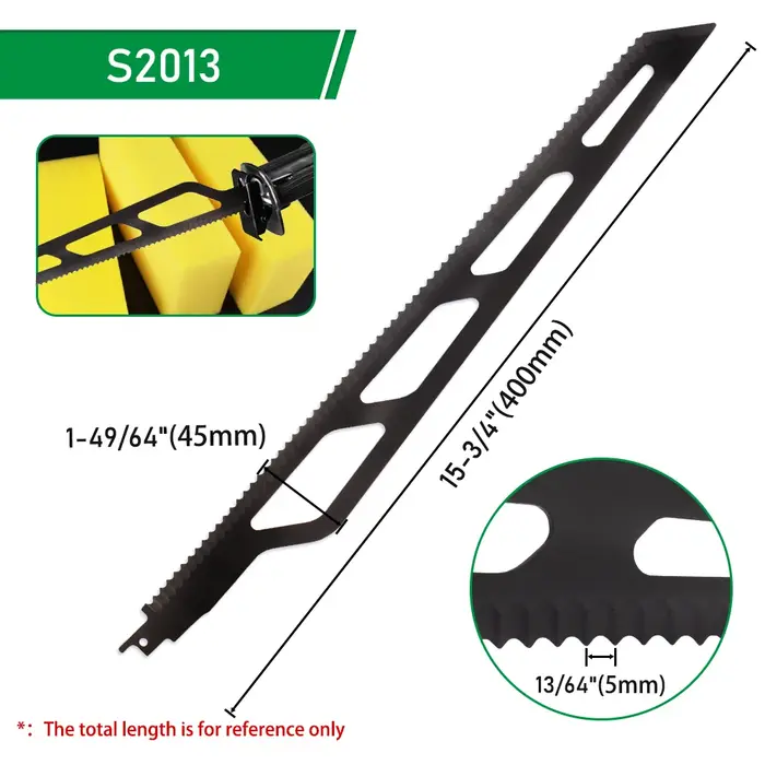 LAVIE 1pc 16 pouces/400mm lames de scie alternative en acier à haute teneur en carbone HCS scie sabre pour polystyrène carton caoutchouc tapis cuir