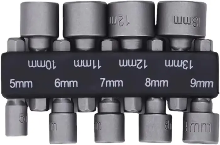 9 pièces/ensemble 5mm-13mm douilles hexagonales manchon buses écrou tournevis ensemble Schroevendraa