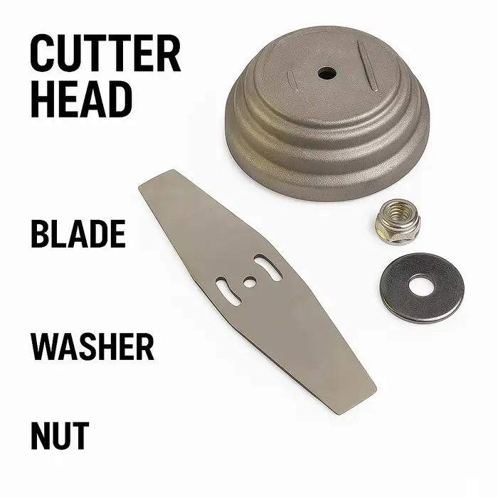 Lames de scie universelles et durables en métal, accessoire de couvercle en plastique pour coupe-herbe, tondeuses à gazon, Kit de vis pour outils électriques de jardin