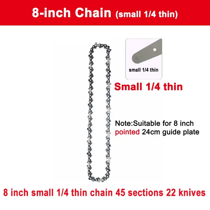 8 pouces 1/4 "LP scie électrique 45 noeuds 22 couteaux chaînes de tronçonneuse