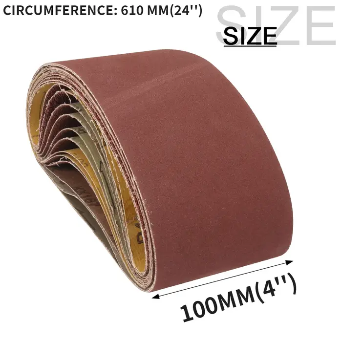 10 pièces 100x610mm bandes abrasives 40-320 grains papier de verre